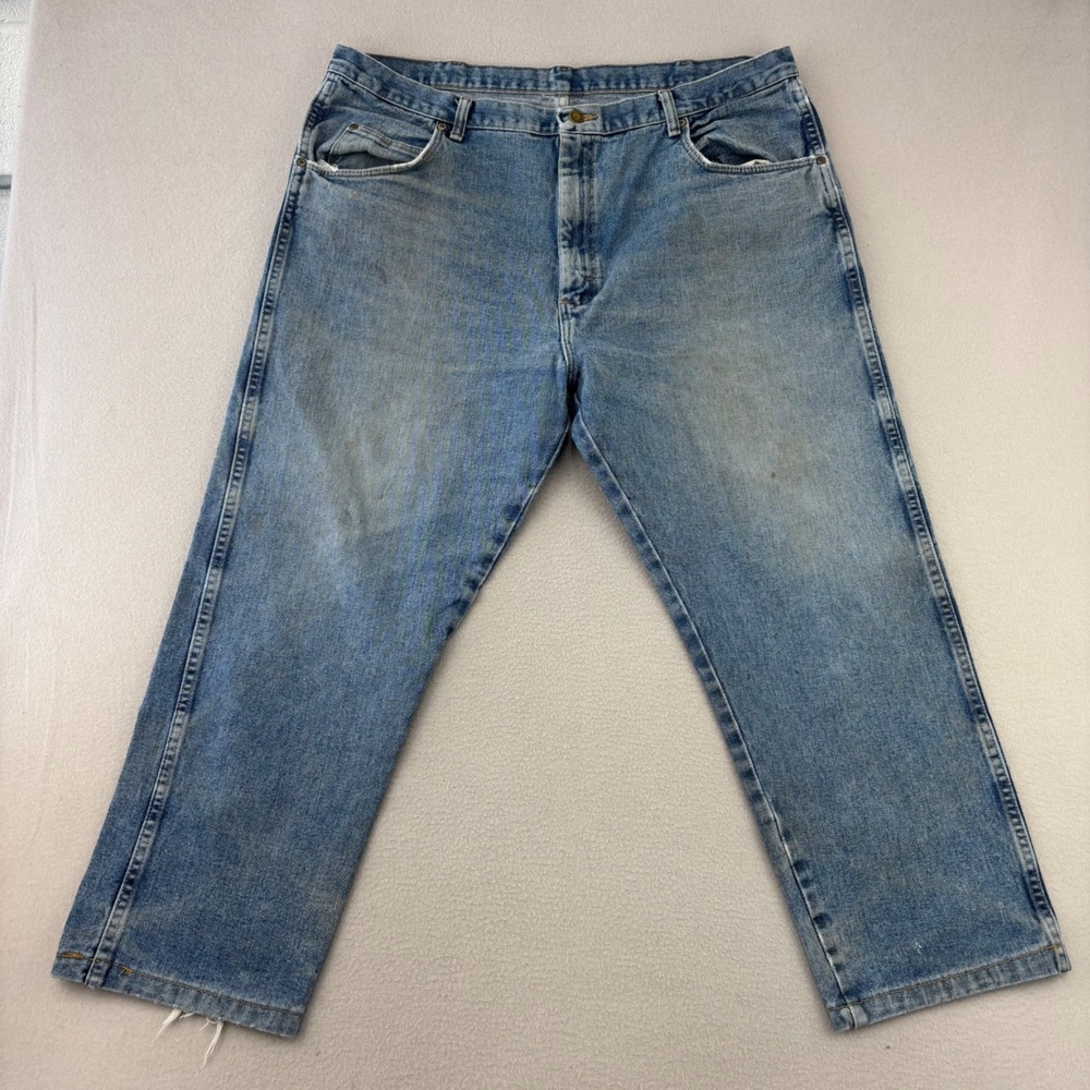 Wrangler Rugged Wear Jeans Mens 42x29 Blue Faded‎ Cotton Denim Straight Leg